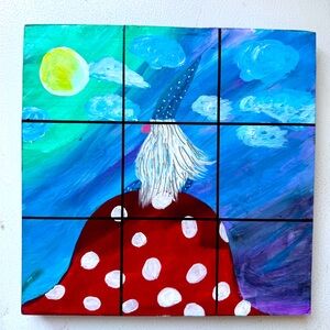 Hand painted Tic-Tac-Toe Board